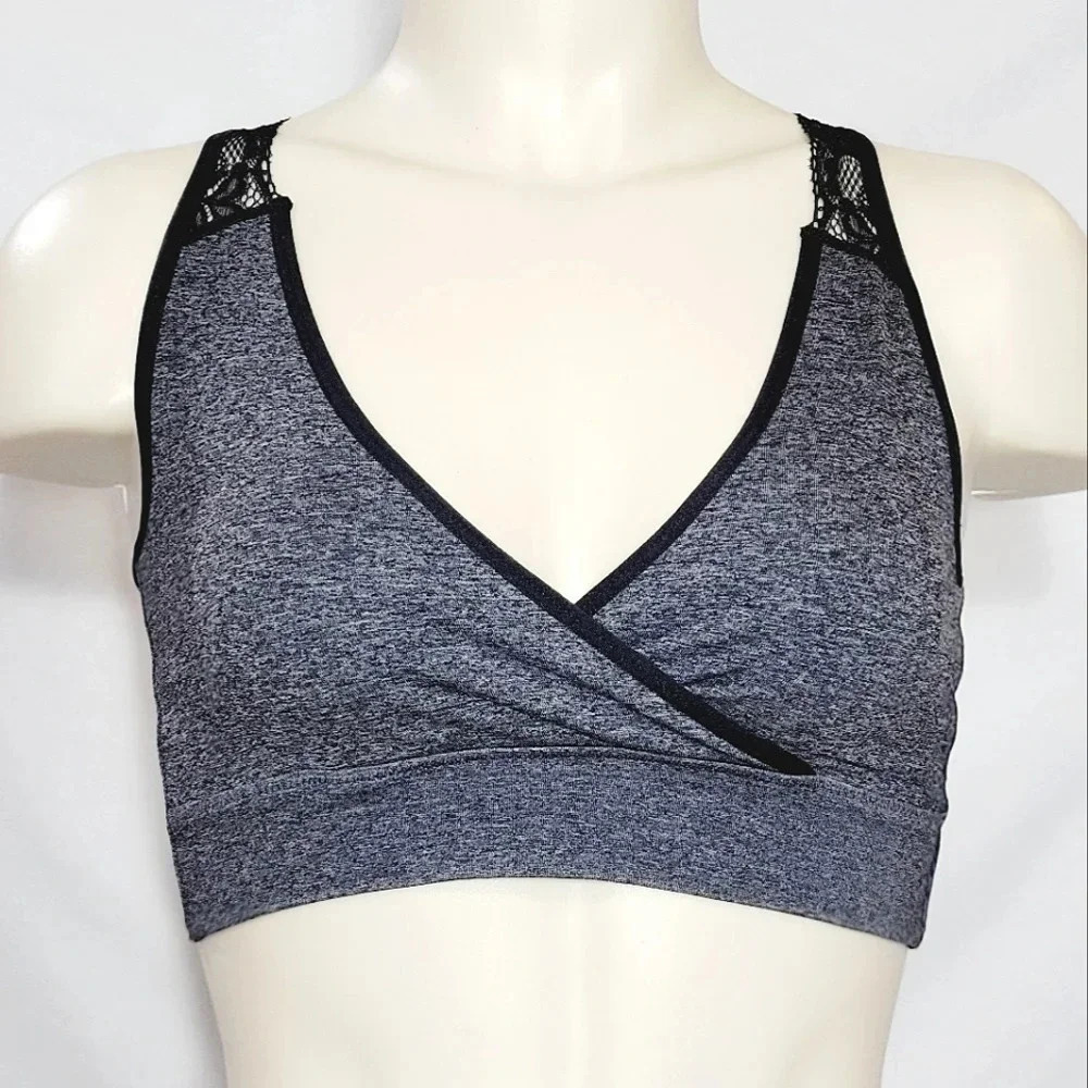 Gilligan &‎ O'Malley Nursing Seamless Crossover SMALL Heather Gray NWT  New with